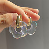 Flower Stainless Steel Acrylic Hoop Earrings FS-WGEB331-10-1