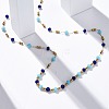 304 Stainless Steel & Glass Beaded Necklaces NJEW-U026-16G-3