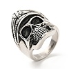 316 Stainless Steel Skull Finger Ring RJEW-C030-07E-AS-1