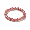 Natural Argentina Rhodochrosite Beaded Stretch Bracelets BJEW-L700-01C-4