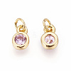 Brass with Single Cubic Zirconia Charms ZIRC-F095-03G-03-2