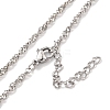 Non-Tarnish 304 Stainless Steel Wheat Chain Necklaces NJEW-R266-02P-1