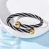 304 Stainless Steel Torque Bangles for Women BJEW-P310-22MC-2
