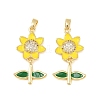 Brass Micro Pave Clear Cubic Zirconia Pendants LS-KK-F931-12G-1