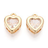 Brass Micro Pave Cubic Zirconia Charms KK-N275-13A-G-1