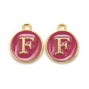 Golden Plated Alloy Enamel Charms X-ENAM-S118-08F-1