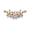 Brass Micro Pave Clear Cubic Zirconia Links Connectors KK-S359-151-RS-2