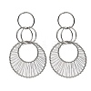 Alloy & Iron Dangle Stud Earrings EJEW-M075-06P-2