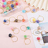 30Pcs 15 Colors Glass Ball with Star Glitter Sequins inside Wine Glass Charms AJEW-GL00001-4