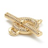 Brass Micro Pave Clear Cubic Zirconia Links Connectors ZIRC-M117-26G-3