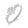 Brass Micro Pave Clear Cubic Zirconia Finger Rings FS-WGF1294-06-1