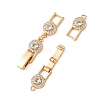 SHEGRACE Brass Micro Pave Clear Cubic Zirconia Fold Oval Clasps XGRQ5S709-845-G-2