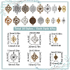 SUNNYCLUE 72Pcs 18 Styles Tibetan Style Alloy Connector Charms FIND-SC0003-34-2