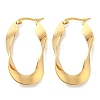 202 Stainless Steel Irregular Oval Hoop Earring EJEW-H003-10G-1