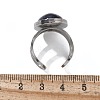 Oval Natural Gemstone Finger Rings RJEW-M062-02P-18-4