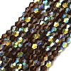 Electroplate Transparent Glass Beads Strands EGLA-K015-18V-1
