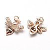 Brass Micro Pave Grade AAA Cubic Zirconia Charms ZIRC-P072-02RG-NR-2