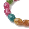 Dyed Natural Malaysia Jade Oval Beaded Stretch Bracelets for Women BJEW-JB11039-3