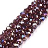 Electroplate Glass Beads Strands X-EGLA-A044-T6mm-B13-1