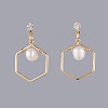 Natural Pearl Dangle Earrings EJEW-JE03524-1