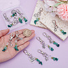 12Pcs 3 Styles Natural Peridot & Quartz Crystal & Green Aventurine & Malachite Chips Pendant Decorations HJEW-GO00101-3