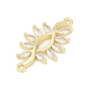 Brass Clear Cubic Zirconia Connector Charms KK-Z094-06G-04-2