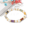 Bamboo Natural Mixed Gemstone Bead Stretch Bracelets PW-WGA2F67-01-3