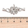 Rack Plating Flower Brass Pave Clear Cubic Zirconia Fold Over Clasps FIND-Q112-01P-3