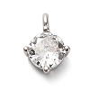 925 Sterling Silver Clear Cubic Zirconia Flat Round Charms STER-U009-07P-02-1