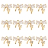 10Pcs Brass Micro Pave Cubic Zirconia Pendants KK-YW0003-15-1