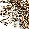 Unfinished Wood Star Shape Discs Slices WOCR-PW0001-026D-1