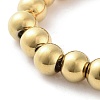 202 Stainless Steel Round Beaded Bracelets for Men Women LS-BJEW-D034-01G-2