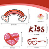 50Pcs Valentine's Day Heart PVC Adhesive Waterproof Stickers Self-Adhesive Stickers PW-WG44208-01-4