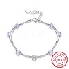 925 Sterling Silver Multi-strand Bracelets BJEW-BB30877-1
