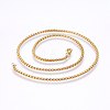 304 Stainless Steel Box Chain Necklaces NJEW-F227-09G-03-1