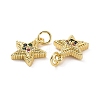 Brass Micro Pave Cubic Zirconia Charms KK-E068-VF169-3