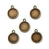 Flat Round Alloy Pendant Cabochon Settings X-PALLOY-N0088-38AB-NF-1