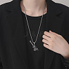 Halloween 304 Stainless Steel Guitar Skull Pendant Necklaces for Men WGCDC24-01-3