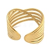 304 Stainless Steel Open Cuff Ring for Women RJEW-U014-11G-3