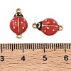 304 Stainless Steel Red Enamel Ladybug Connector Charms STAS-G393-03G-3