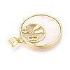 Brass Micro Pave Clear Cubic Zirconia Pendants KK-N268-62G-2