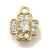 Rack Plating Brass Micro Pave Cubic Zirconia Charms KK-M014-05G-1