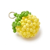 Glass Seed Beaded Tomato Pendants PALLOY-MZ01081-03-2