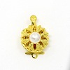 Golden Metal Alloy with Pearl Jewelry Box Clasps X-J09VS011-1