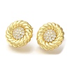 Rack Plating Brass Micro Pave Clear Cubic Zirconia Stud Earrrings EJEW-L097-01G-2