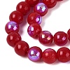 Electroplate Opaque Glass Beads Strands EGLA-Q132-6MM-01C-06-3