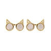 Cat Ear Glasses Brass Micro Pave Clear Cubic Zirconia Stud Earrings KK-D363-17G-2