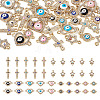 40Pcs 20 Styles Evil Eye Zinc Alloy Enamel Connector Charms ENAM-TA0001-37-9