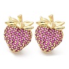 Brass Micro Pave Cubic Zirconia Stud Earrings EJEW-Q015-13G-01-2