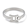 Non-Tarnish Constellations 304 Stainless Steel Open Cuff Ring for Women RJEW-L122-001P-08-2